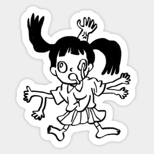 spooky creepy monoko monster girl redraw Sticker